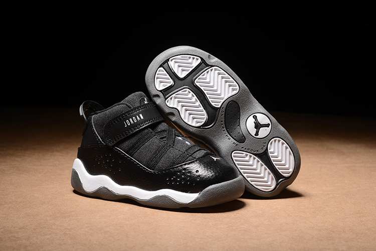 Air Jordan 6 Rings Black Shoes For Toddler